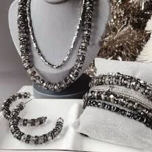 Wonderland set ParkLane- black crystal hematite ‘earrings & necklace set 🖤 New